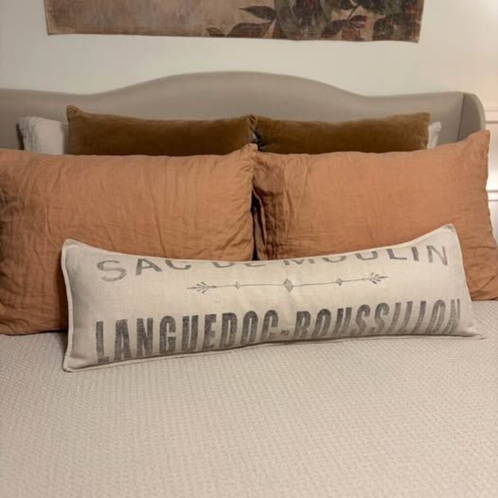 Restoration Hardware French Linen Grain Sack Lumbar Pillow